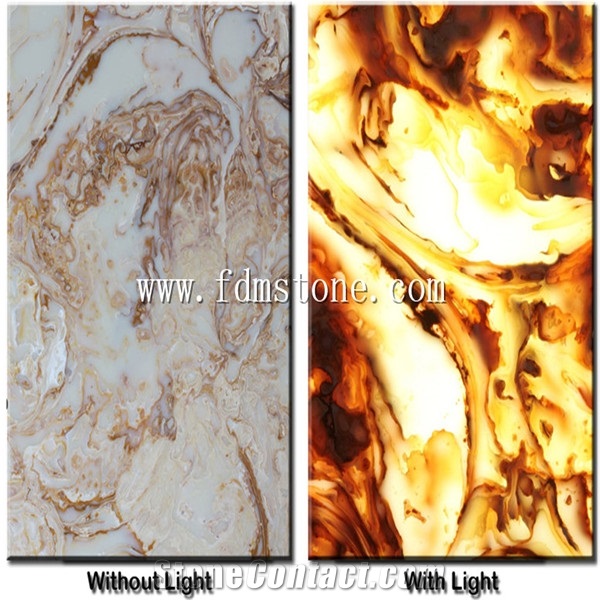 Interior Wall Decoration Onyx Type Artificial Translucent