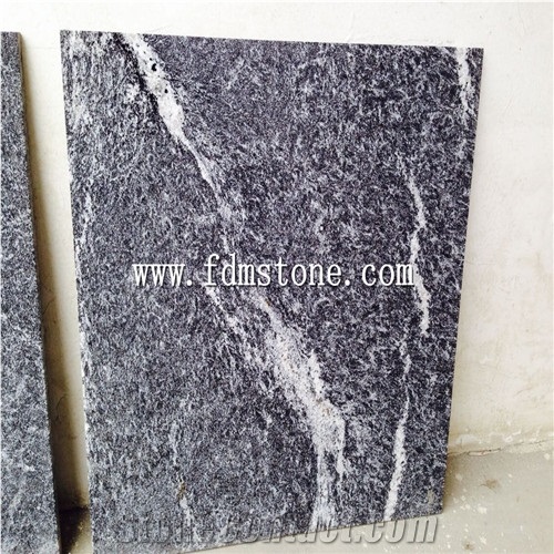 Java Black Granite,Black Granite with White Line Veins Tiles,Via Lactea Snow Grey Flamed Pavers,American Black Flooring and Walling Tiles