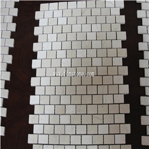New Design Beige Travertine Marble Mosaic Tile, Honed Marble Mosaic