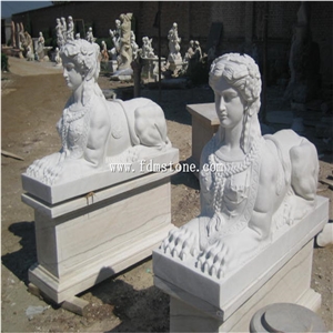 Outdoor Decoration Natural White Granite Carving Abstract Figure