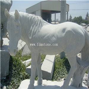 Outdoor Grey Granite Stone Statue Animal Sculpture, Horse Statues Engaving,Landscaping Sculptures
