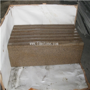 Polished Yellow Granite G682 Half Bullnosed Stair & Steps/Rusty Yellow Granite Stair Treads and Risers