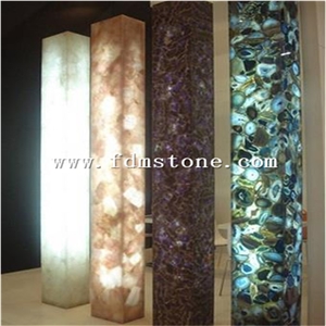 Various Colors Translucent Artificial Semiprecious Stone,Translucent Solid Surface,Yellow Gemstone Walling Tiles,Book Matching Walling Tiles