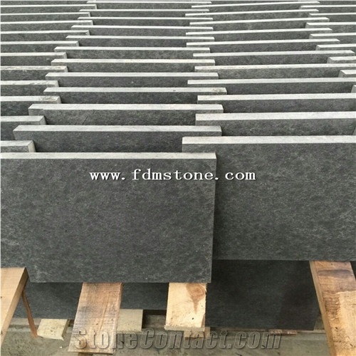 Waterjet Brushed Black Granite Stone Floor Paver and Walling Cladding Tiles,Stairs Tread