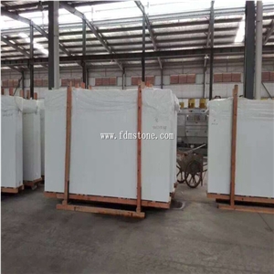 White Artifical Crystallized Glass Stone Slab for Facade,Wall Cladding, Flooring and Column