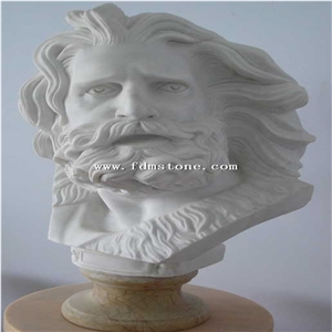 White Marble Human Head Stone Statues,Granite Handcarved Sculptures ,Grey Religious Carving Statues Engaving