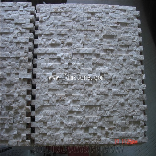 White Marble Split Surface Basketweave Mosaic Pattern,Versailles Mosaic Pattern