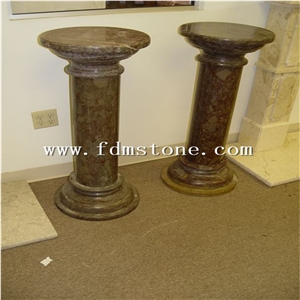 White Sesame Granite Stone Roman Solid Column for Sale