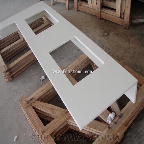White Stone Artificial Marble Countertop for Table &Kitchen Top