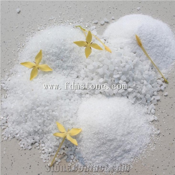 White Tumbled Granite Chips,Crushed Stone Rock for Garden Decoration