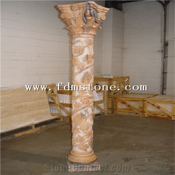 Yellow Granite G682 Columns Molds, Stone Columns, Decorative Exterior Column