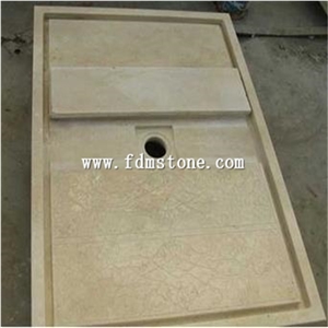 Yellow Marble Stone Bathroom Shower Tray,Beige Colour Marble Bath Shower Tray,Rectangle Shower Tray 70x70,80x80,100x100cm ,Solid Surface Shower Base