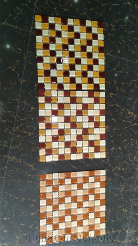 Fargo Multicolor Glass Mosaic for Swimming Pool, Polished Floor/Wall Mosaic, Popular Glass Mosaic for Swimming Pool