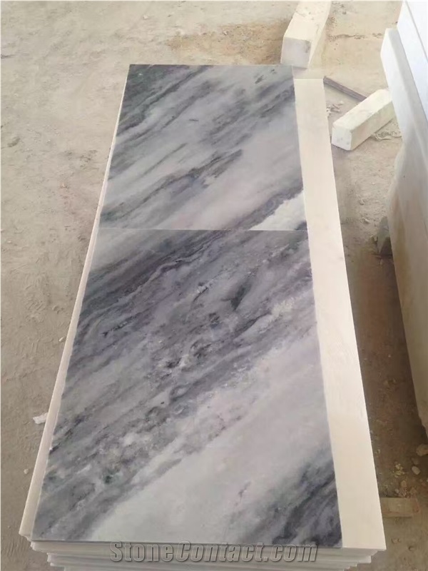 Cloudy Grey Marble Tiles & Slabs, China Snow Snowflake White Pool Pavers