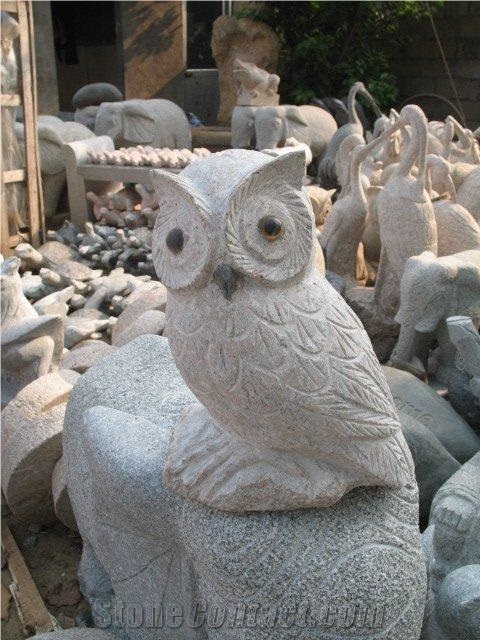 G341 Grey Cheap Animal Sculpture Owl Bird