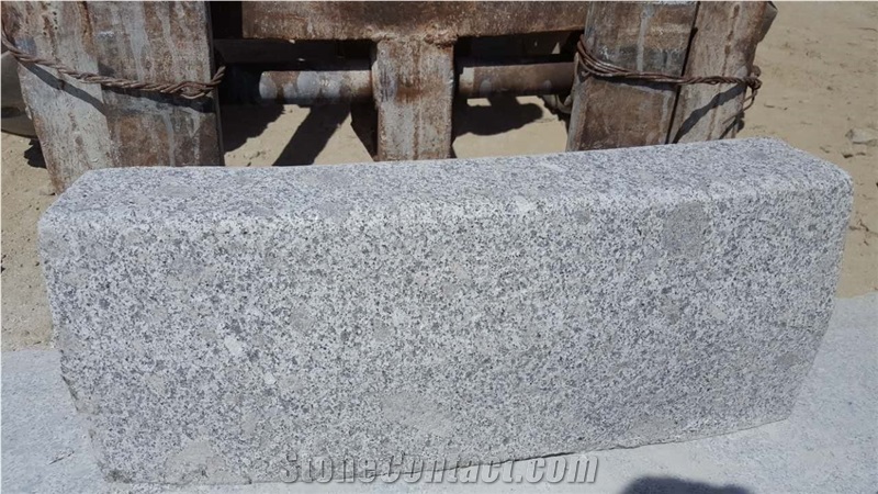G341 Silver Grey Radius Kerbstone Flamed, G341 Granite Kerbs
