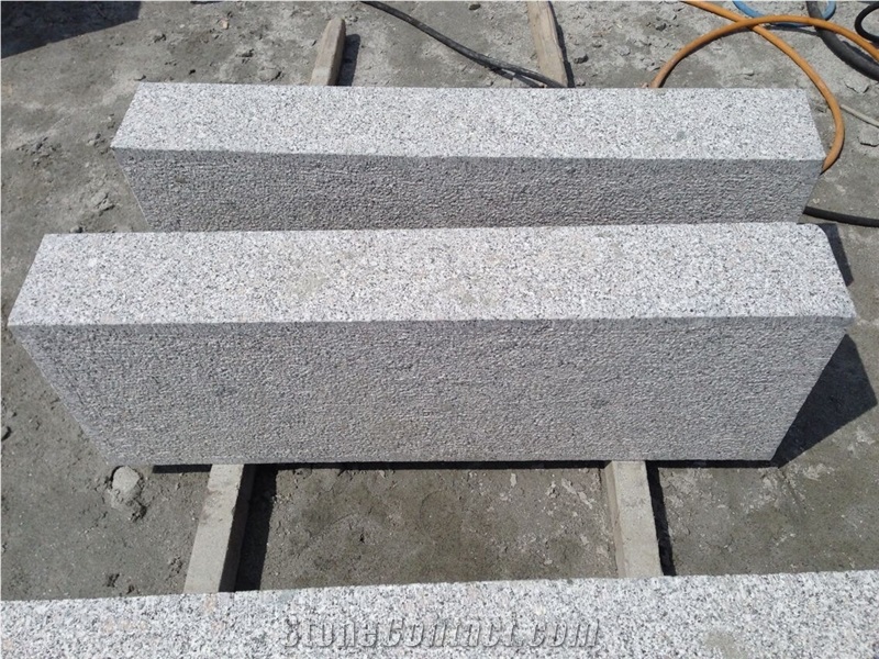 G341 Siver Grey Block Steps Kerbstone Fine Picked 15x35x100 cm