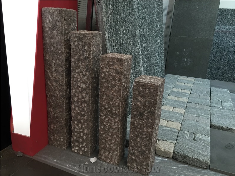 G354 Red Granite Shandong Pineappled Palisades Pillars Garden Products Decoration