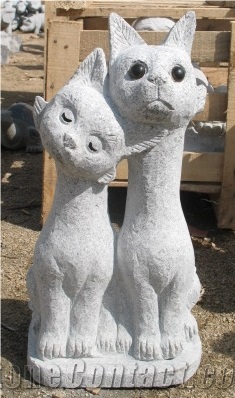 Garden Decoration Stone Animal Sculptures Landscpae Cat