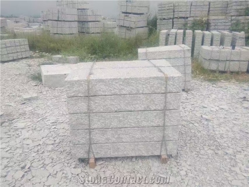 Shandong G341 Silver Grey Kerbstones Block Steps All Sides Rough Picked Very Cheap Price