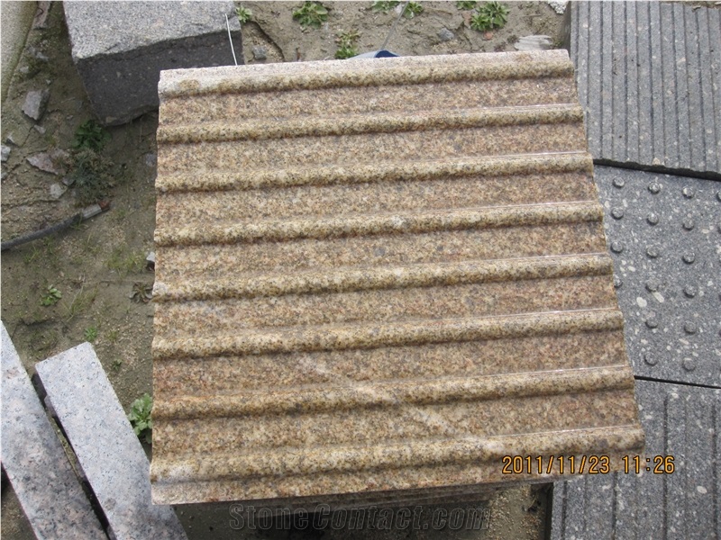 Yellow Rust Granite G350 Tactile Pavers for Blind People, Blind Paving Stone
