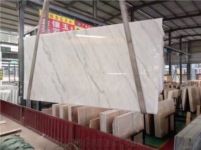 Guangxi White Marble with Grey Vein Slabs & Tiles,China Carrara White Marble Slabs Good Price,Polished Guangxi White Marble Big Slabs