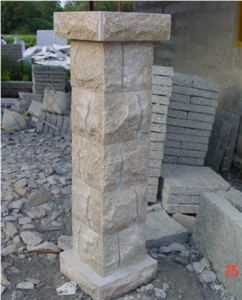 Natural Granite Gate Post, Yellow Granite Gate Columns, Fence