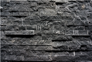 Slate Nero Marquina Cultured Stone, Black Slate Stone Wall Decor