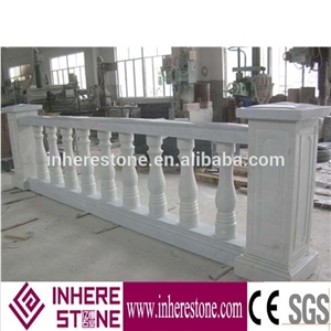 China White Marble Baluster, Marble Handrail, Marble Railings Design