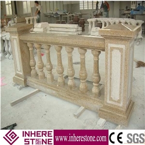 Chinese Beige Granite Baluster Railing, Stone Railling Design for Prefabricated Balcony