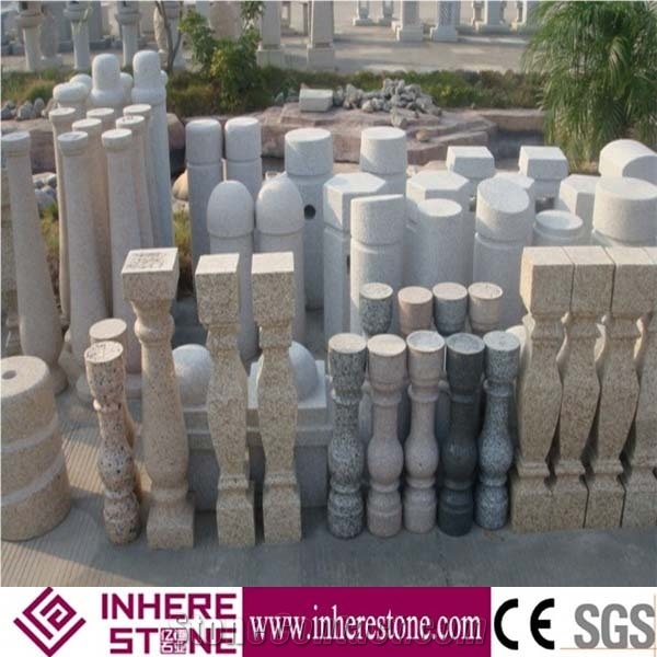 Customized Natural Stone Balustrade & Railings for Sale, Outdoor Staircase Rails, Yellow Baluster