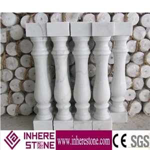 Guangxi White Marble Stone Balustrade & Handrail, Marble Railing for Home Decoration