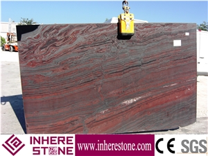 Low Price High Quality Iron Red Raw Granite Slabs Wholesale