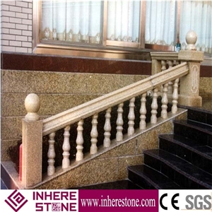 Prefabricated Balcony Yellow Stone Balustrades & Handrails, Balcony Railing Designs