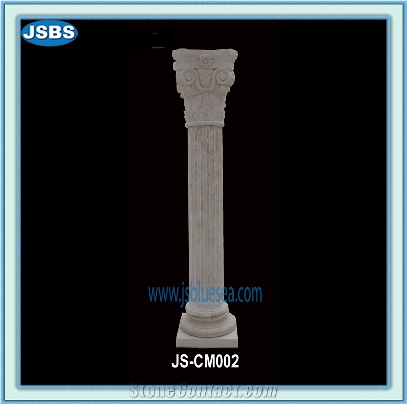 Absolute Beige Hand Carved Stone Column