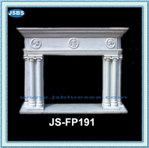 Cheap Price White Marble Fireplace