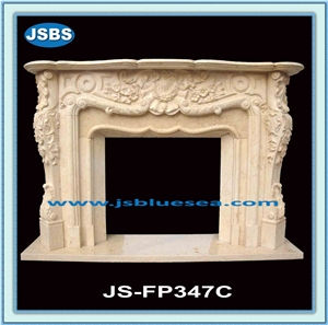 Custom Designed French Marble Fireplace