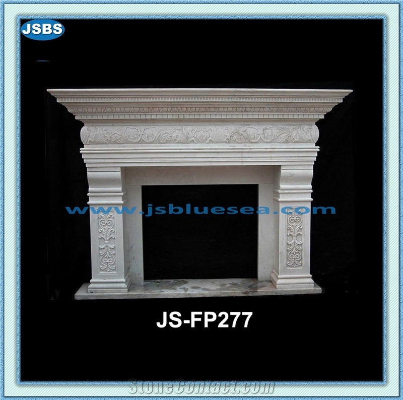 Home Decor White Marble Fire Place