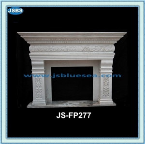 Home Decor White Marble Fire Place
