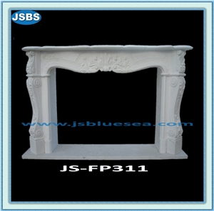 Marble Handcarved Fireplace, Hunan White Marble Fireplace