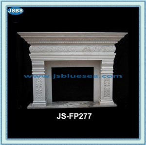 Marble Sculptured Fireplaces, Hunan White Marble Fireplace