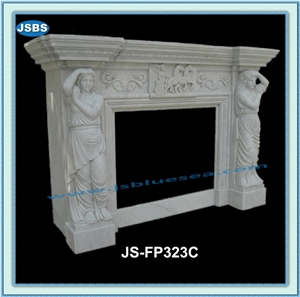 Natural Stone Fireplaces, Hunan White Marble Fireplace