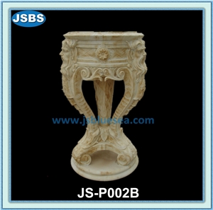 Natural Stone Hand Carved Flowerpot