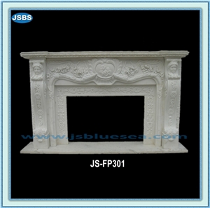 Stone Fireplace Mantel, Hunan White Marble Fireplace Mantel