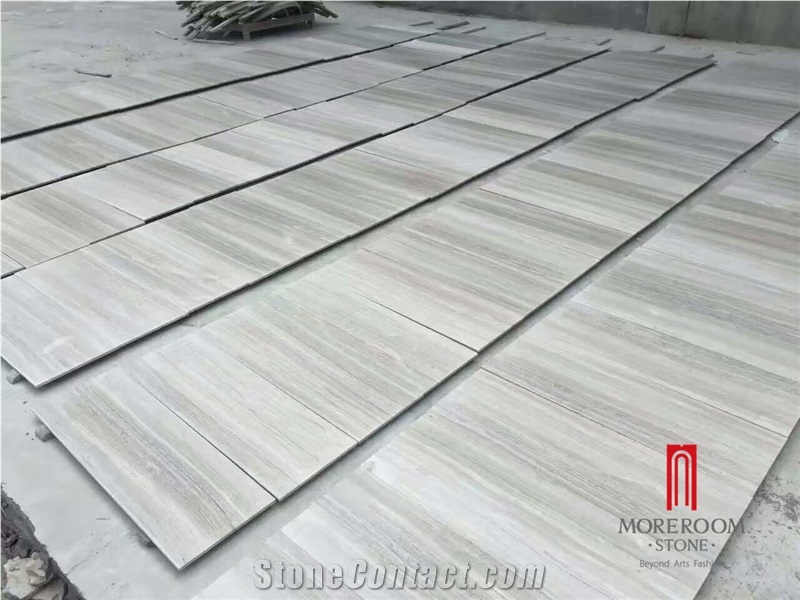 Light Grey Wood Grain Composite Marble Flooring