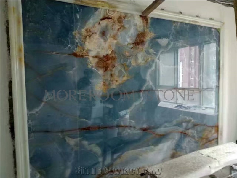 Yunfu Factory Luxury Blue Onyx 3d Wall Panel