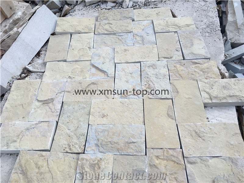Beige Limestone Tiles&Cut to Size(Size:10x20x4cm)/Beige Limestone Floor Tiles/Lime Stone Flooring/ Limestone Wall Tiles/Limestone Wall &Floor Covering/Interior &Exterior Decoration/Limestone Panels