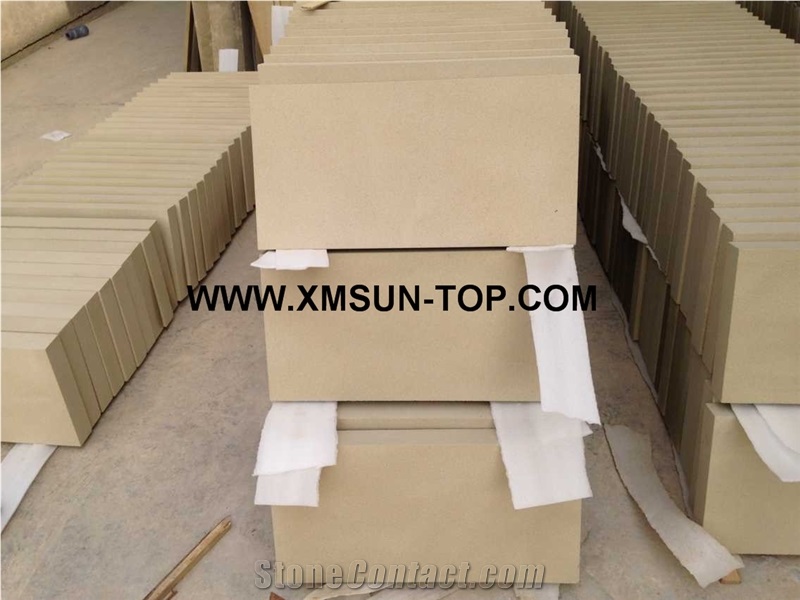 Bush Hammered Yellow Sandstone Tiles & Customized&Cut to Size/Light Yellow Sandstone Wall Tile&Floor Tile/Sandstone Flooring&Floor Covering/Sand Stone for Wall Covering&Wall Cladding