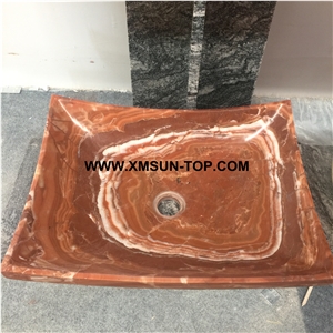 Dark Red Kitchen Sinks&Basins/Red Stone with Patterns Bathroom Sinks&Basin/Rectangle Sinks&Basins/Natural Stone Basins&Sinks/Wash Basins/Interior Decorative