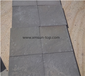 Flamed Dark Grey Sandstone Tiles & Customized&Cut to Size/Grey Sandstone Wall Tile&Floor Tile/Sandstone Flooring&Floor Covering/Sand Stone for Wall Covering&Wall Cladding